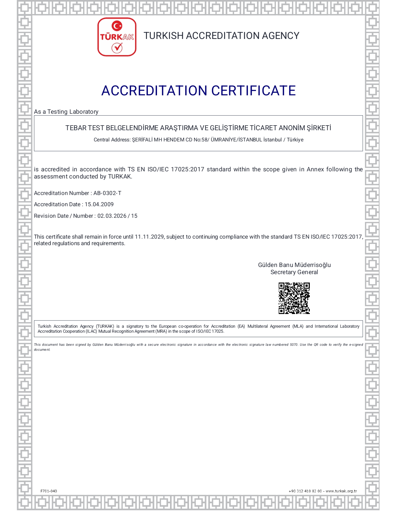 Akreditasyon Sertifikas�