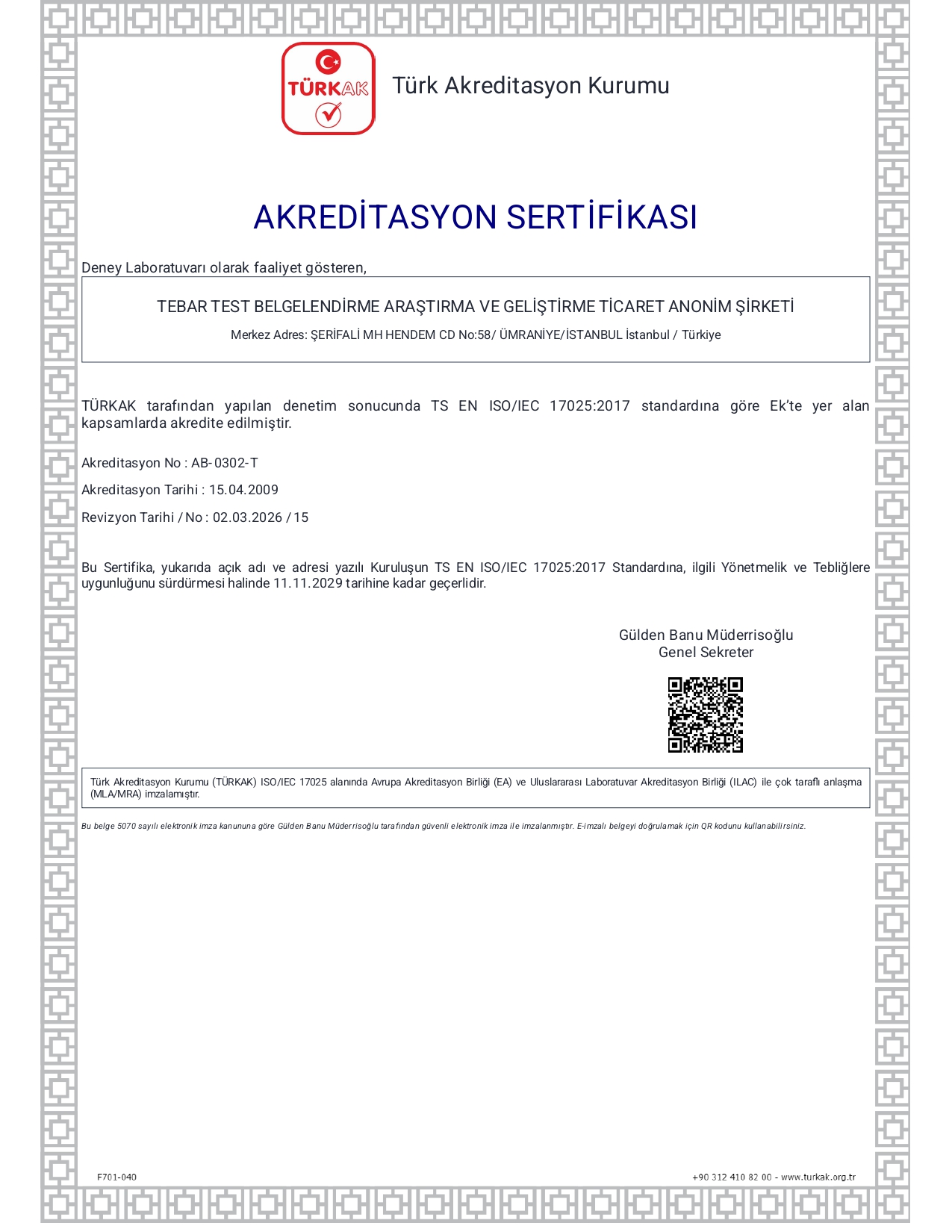 Akreditasyon Sertifikas�